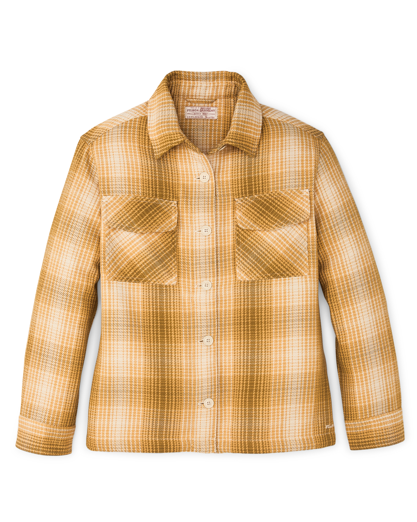 Women's Deer Island Jac-shirt - Ochre / Cream Plaid